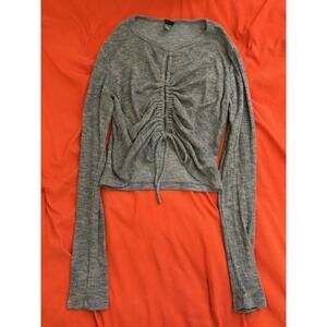 WILD FABLE Adjustable Crop Cardigan in Gray (SMALL)